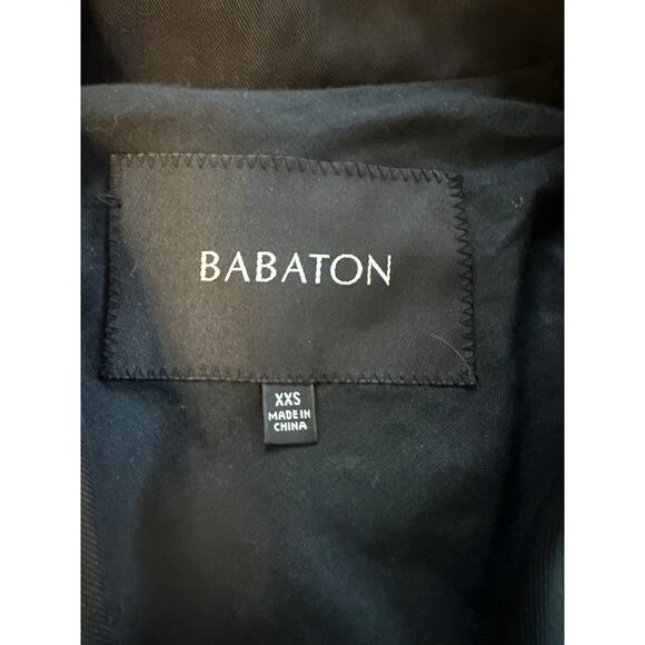 Women XXS Aritzia Babaton Black Milestone Trench Button Jacket Coat Long Lyocell - Picture 5 of 5